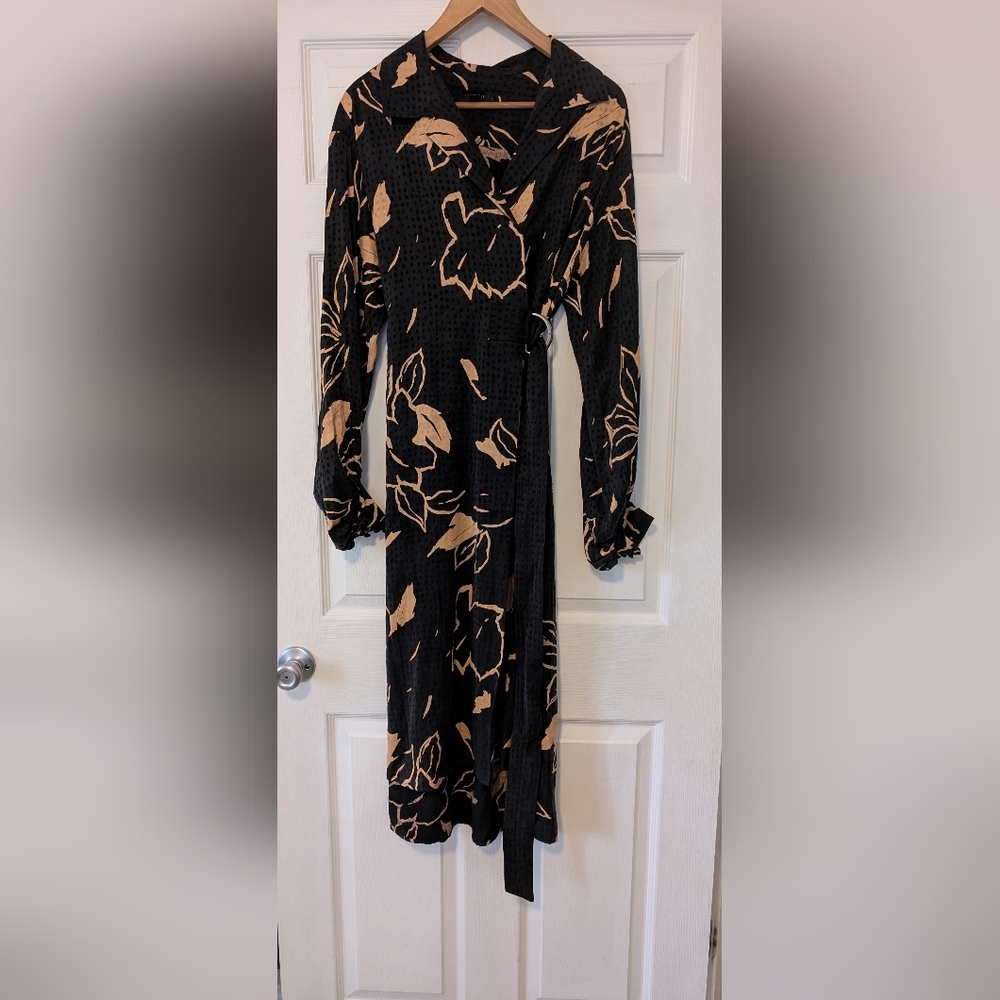 Ted Baker London Diaanna Integral Belted Floral Wrap Dress Women's Size 3 - Picture 3 of 7